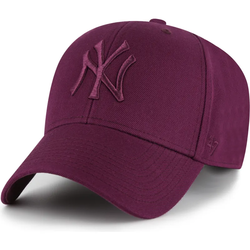 47-brand-curved-brim-maroon-logo-mvp-new-york-yankees-mlb-maroon-snapback-cap