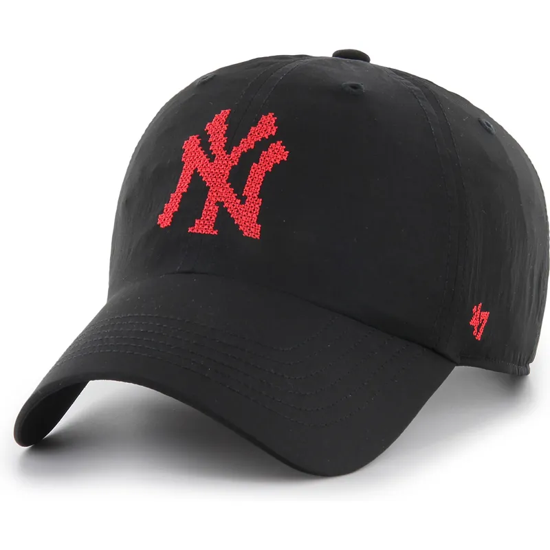 sort-justerbar-curved-kasket-clean-up-eight-bit-hero-fra-new-york-yankees-mlb-fra-47-brand