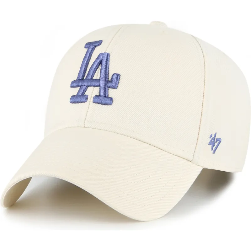 cappellino-curvo-beige-snapback-con-logo-blu-mvp-dei-los-angeles-dodgers-mlb-di-47-brand