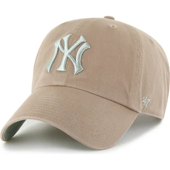 Brun justerbar buet kasket Clean Up Ballpark fra New York Yankees MLB fra 47 Brand