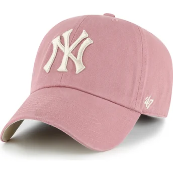Petten gebogen roze verstelbare band Clean Up Ballpark van New York Yankees MLB van 47 Brand