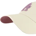 cappellino-curvo-beige-regolabile-con-logo-viola-clean-up-ballpark-dei-los-angeles-dodgers-mlb-di-47-brand
