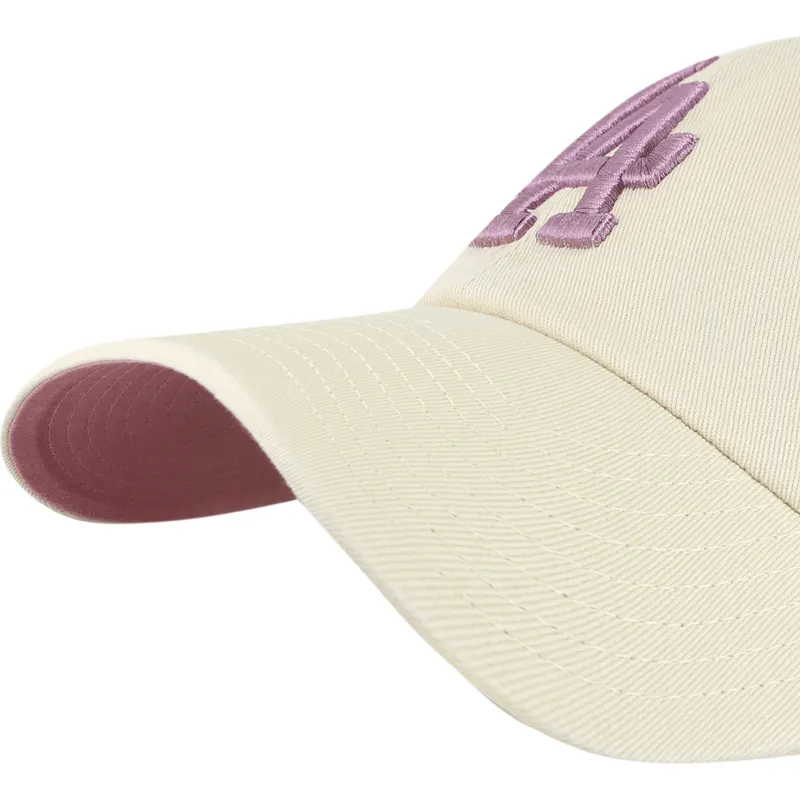 petten-gebogen-beige-verstelbaar-clean-up-ballpark-van-los-angeles-dodgers-mlb-van-47-brand