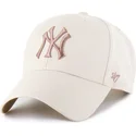 beige-buet-kasket-snapback-med-brunt-logo-mvp-ballpark-fra-new-york-yankees-mlb-fra-47-brand