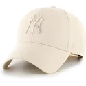 47-brand-curved-brim-mvp-ballpark-new-york-yankees-mlb-beige-snapback-cap-with-beige-logo