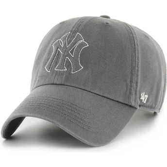 Grå böjd justerbar keps Clean Up Trailer New York Yankees MLB av 47 Brand