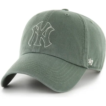 Grüne verstellbare Curved Cap Clean Up Trailer der New York Yankees MLB von 47 Brand