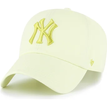 Cappellino curvo giallo regolabile con logo giallo Clean Up No Loop Label dei New York Yankees MLB di 47 Brand