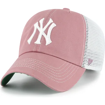 Gorra trucker rosa Clean Up Trawler de New York Yankees MLB de 47 Brand