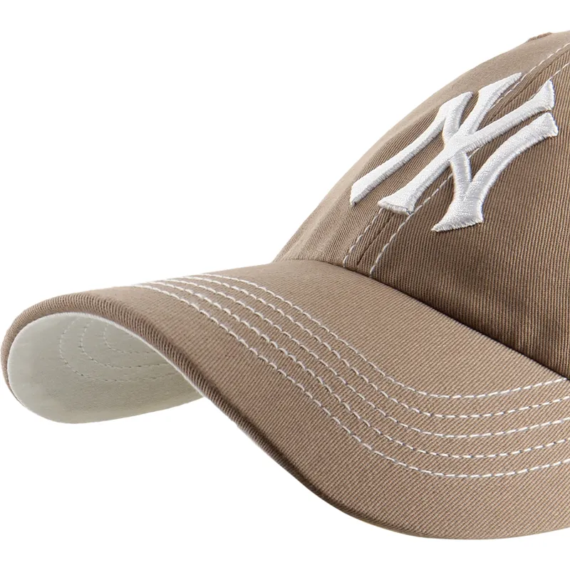petten-gebogen-bruin-verstelbaar-clean-up-contrast-stitch-van-new-york-yankees-mlb-van-47-brand
