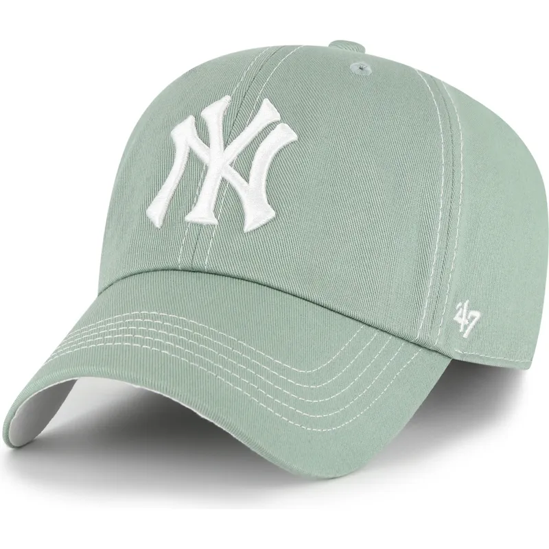 gron-justerbar-curved-kasket-clean-up-contrast-stitch-fra-new-york-yankees-mlb-fra-47-brand