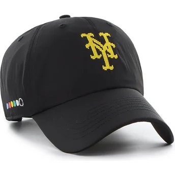 Petten gebogen zwart verstelbare band Clean Up Eight Bit Hero van New York Mets MLB van 47 Brand