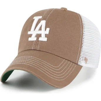Petten gebogen bruin snapback Clean Up Trawler van Los Angeles Dodgers MLB van 47 Brand