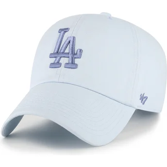 Petten gebogen blauw verstelbaar Clean Up No Loop Label van Los Angeles Dodgers MLB van 47 Brand