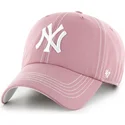 petten-gebogen-roze-verstelbare-band-clean-up-contrast-stitch-van-new-york-yankees-mlb-van-47-brand