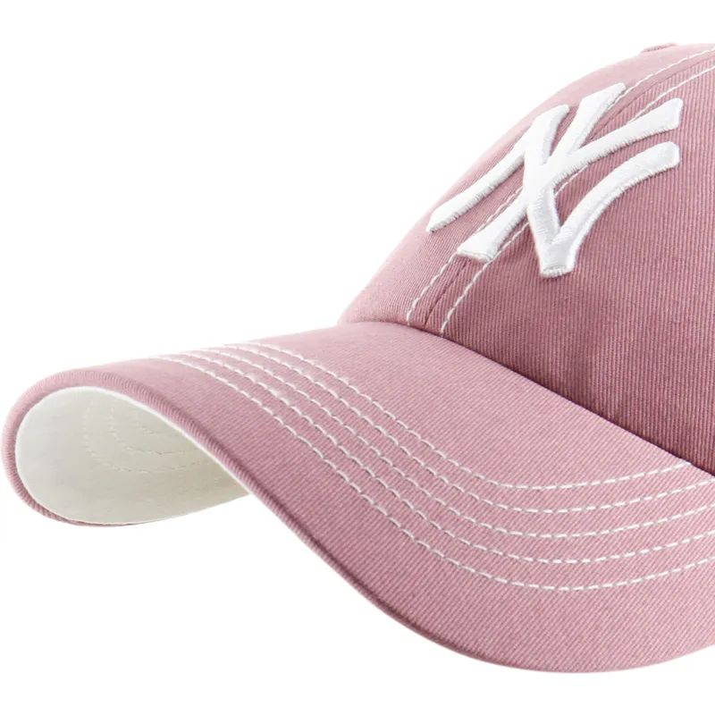 petten-gebogen-roze-verstelbare-band-clean-up-contrast-stitch-van-new-york-yankees-mlb-van-47-brand