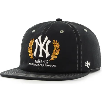 Petten plat zwart snapback Captain RL Keepsake van New York Yankees MLB van 47 Brand
