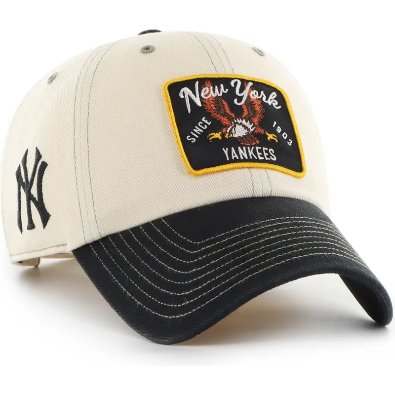 czapka-z-zakrzywionym-daszkiem-bezowo-czarna-regulowana-clean-up-keepsake-new-york-yankees-mlb-od-47-brand