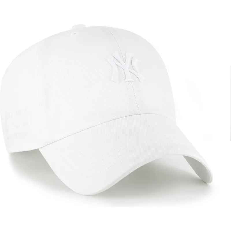 cappellino-curvo-bianco-regolabile-con-logo-bianco-clean-up-contemporary-two-tone-dei-new-york-yankees-mlb-di-47-brand
