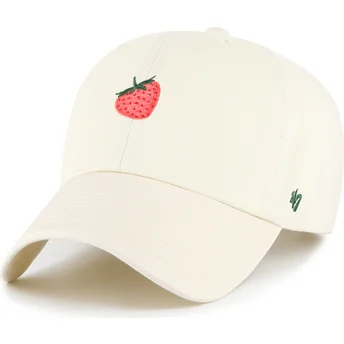 Petten gebogen beige verstelbare band Strawberry Cookie Clean Up Food Base Runner Icon van 47 Brand