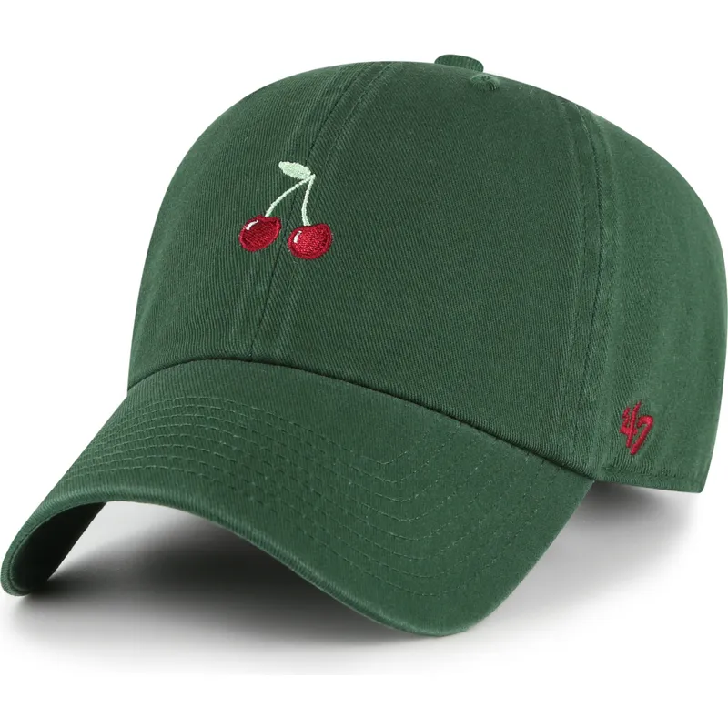 cappellino-curvo-verde-regolabile-cherry-fruit-clean-up-base-runner-icon-di-47-brand