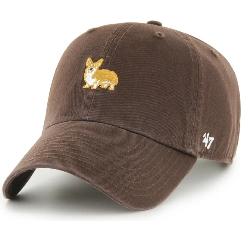 gorra-curva-marron-ajustable-clean-up-dog-base-runner-de-47-brand