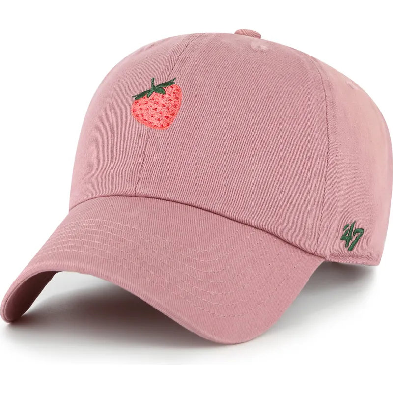 petten-gebogen-roze-verstelbaar-strawberry-fruit-clean-up-base-runner-icon-van-47-brand