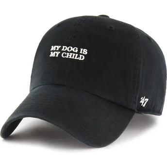 Petten gebogen zwart verstelbare band My Dog Is My Child Phrase Clean Up Base Runner Icon van 47 Brand