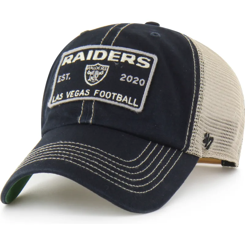 casquette-trucker-noire-clean-up-wabash-las-vegas-raiders-nfl-47-brand
