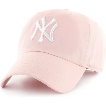 Cappellino curvo rosa regolabile Clean Up dei New York Yankees MLB di 47 Brand