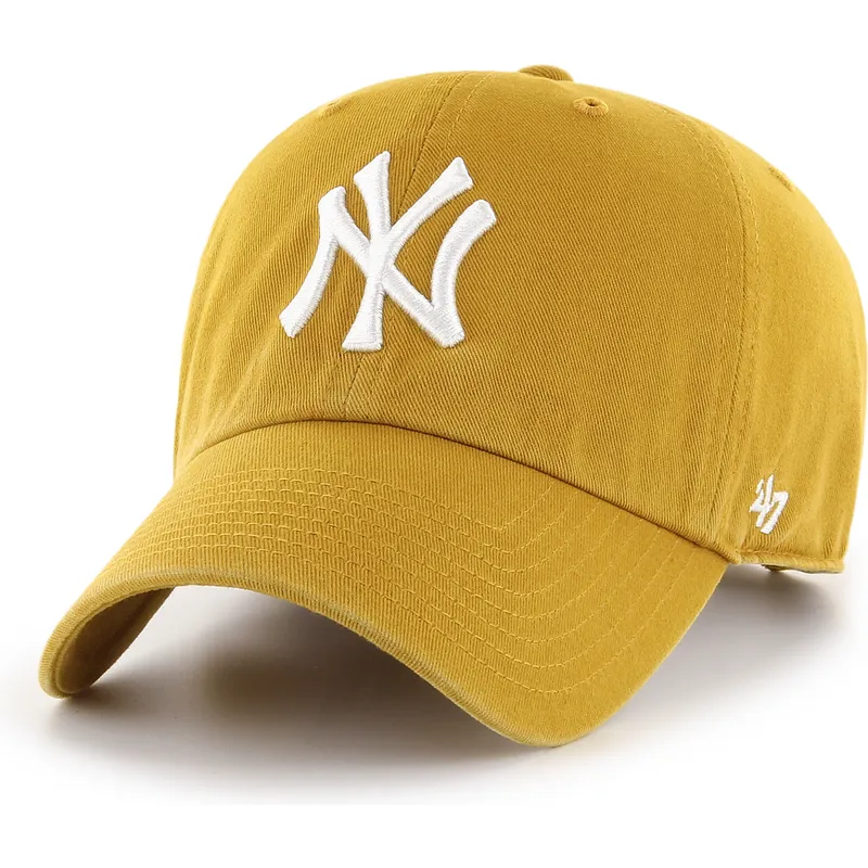 petten-gebogen-geel-verstelbaar-clean-up-flat-gold-van-new-york-yankees-mlb-van-47-brand