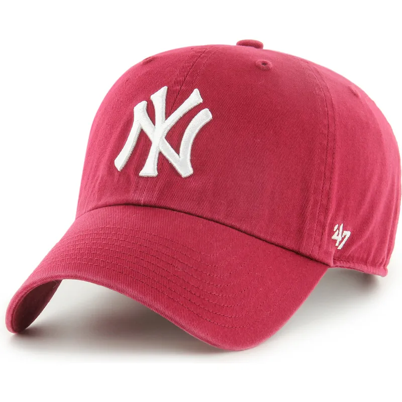 petten-gebogen-rood-verstelbare-band-clean-up-van-new-york-yankees-mlb-van-47-brand