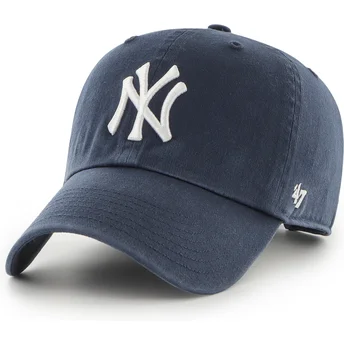 Gorra curva azul marino ajustable Clean Up de New York Yankees MLB de 47 Brand
