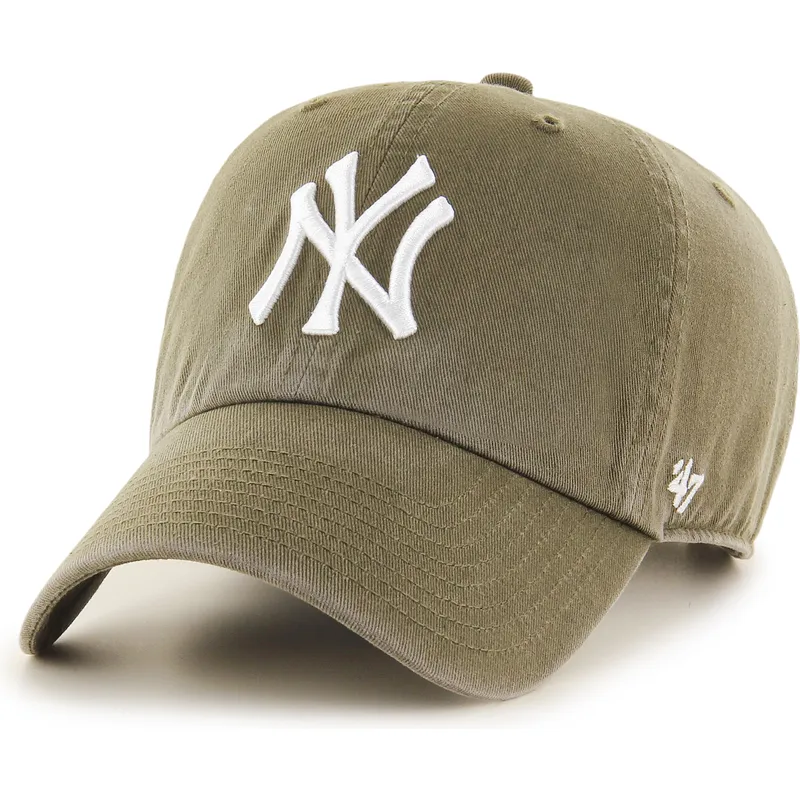 gorra-curva-verde-ajustable-clean-up-sandalwood-de-new-york-yankees-mlb-de-47-brand
