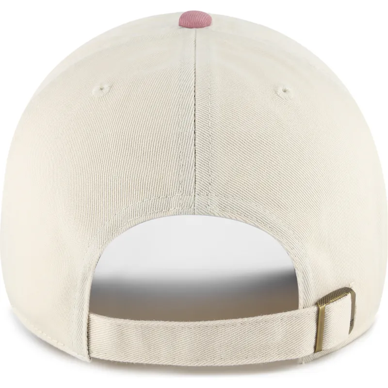 casquette-courbee-beige-et-rose-ajustable-clean-up-base-runner-two-tone-new-york-yankees-mlb-47-brand