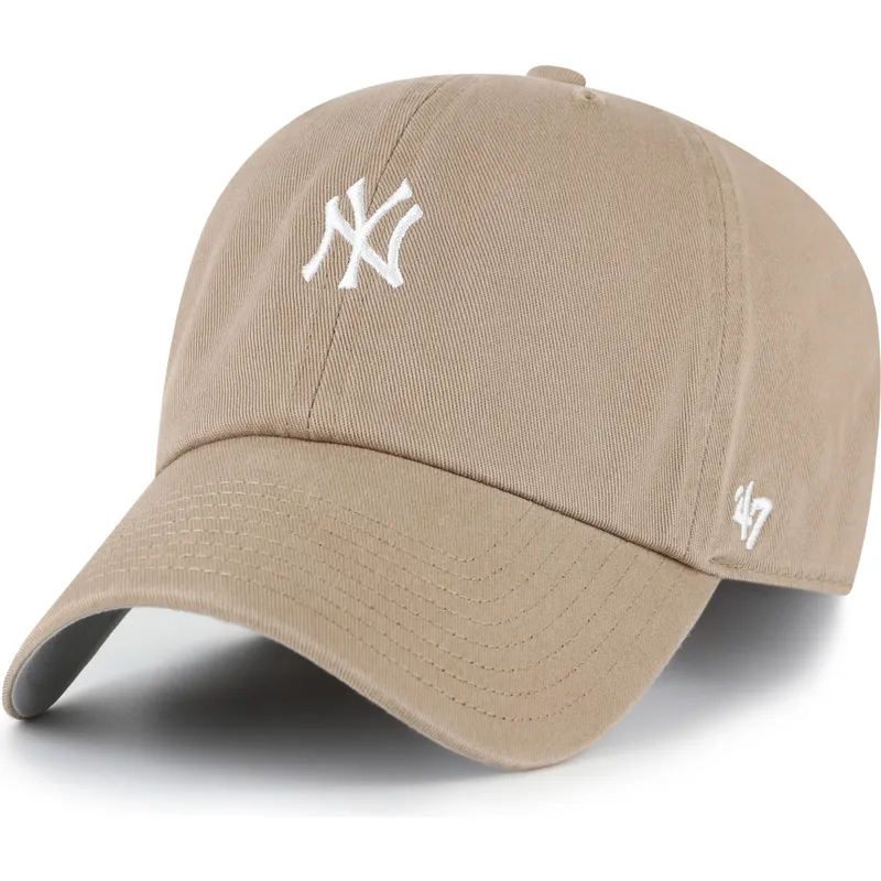 cappellino-curvo-marrone-regolabile-clean-up-base-runner-dei-new-york-yankees-mlb-di-47-brand