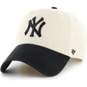 petten-gebogen-beige-verstelbaar-clean-up-two-tone-no-loop-label-van-new-york-yankees-mlb-van-47-brand