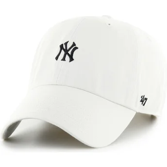 47 Brand Curved Brim Clean Up Base Runner New York Yankees MLB Beige Adjustable Cap