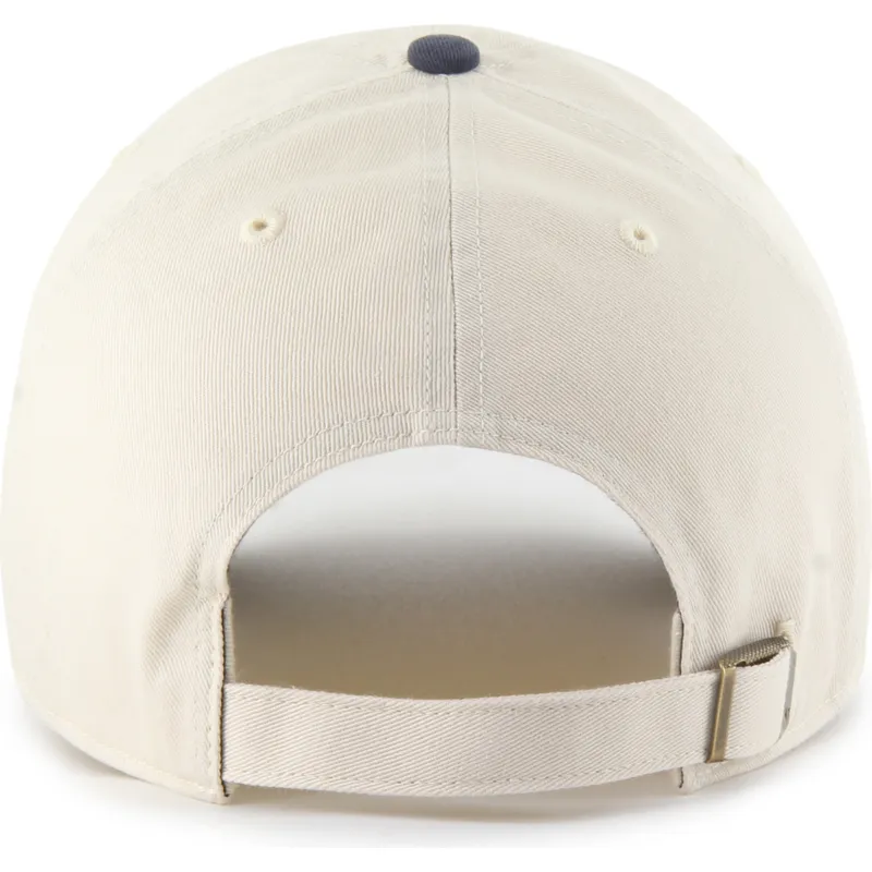 47-brand-curved-brim-clean-up-two-tone-no-loop-label-new-york-yankees-mlb-beige-and-navy-blue-adjustable-cap
