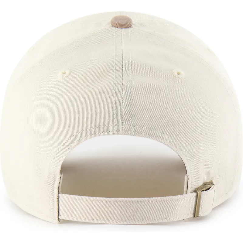 casquette-courbee-beige-et-marron-ajustable-clean-up-two-tone-no-loop-label-new-york-yankees-mlb-47-brand