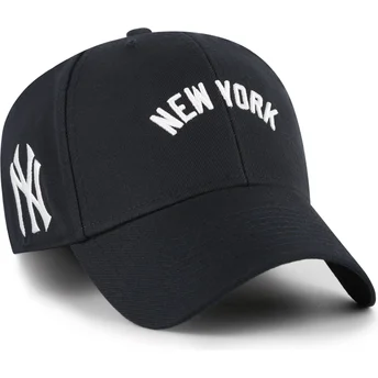 Mørkeblå justerbar kurvet kasket MVP Ballpark Script Shot fra New York Yankees MLB fra 47 Brand