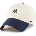 petten-gebogen-beige-verstelbare-band-clean-up-base-runner-sure-shot-two-tone-van-new-york-yankees-mlb-van-47-brand