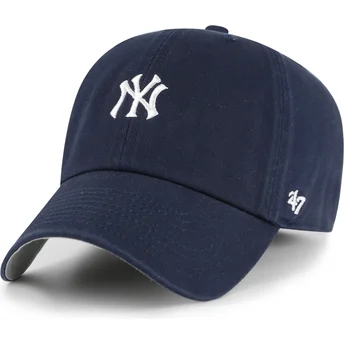 47 Brand Curved Brim Clean Up Base Runner New York Yankees MLB Navy Blue Adjustable Cap