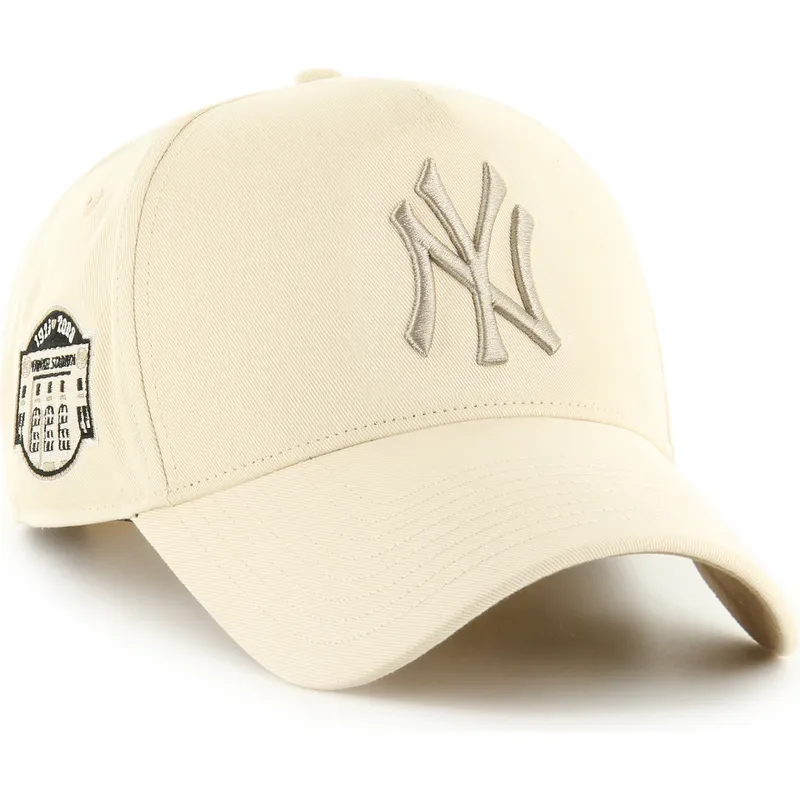 buet-beige-snapback-kasket-med-beige-logo-mvp-dt-sure-shot-two-tone-cotton-fra-new-york-yankees-mlb-fra-47-brand