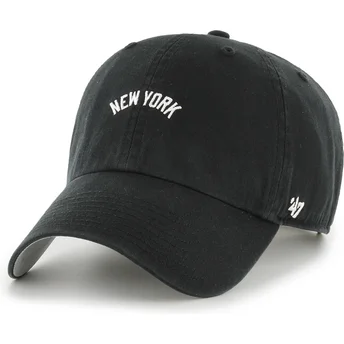 Buet sort justerbar kasket Clean Up Base Runner Script fra New York Yankees MLB af 47 Brand