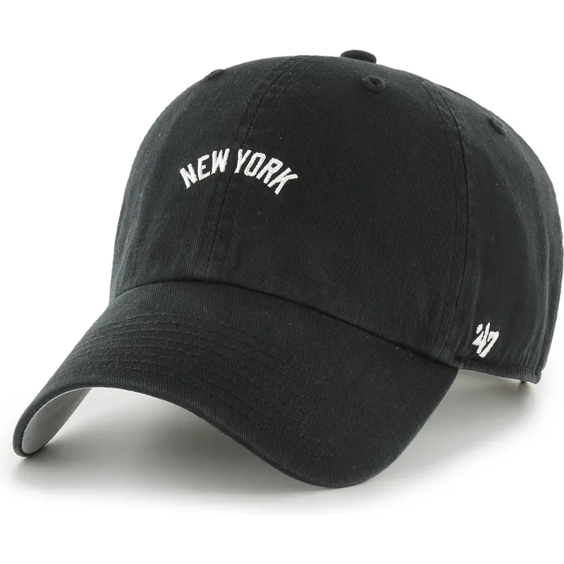 petten-gebogen-zwart-verstelbare-band-clean-up-base-runner-script-van-new-york-yankees-mlb-van-47-brand