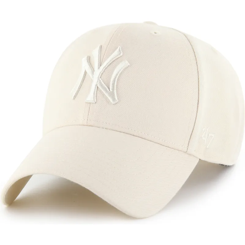 cappellino-curvo-beige-snapback-con-logo-beige-mvp-dei-new-york-yankees-mlb-di-47-brand