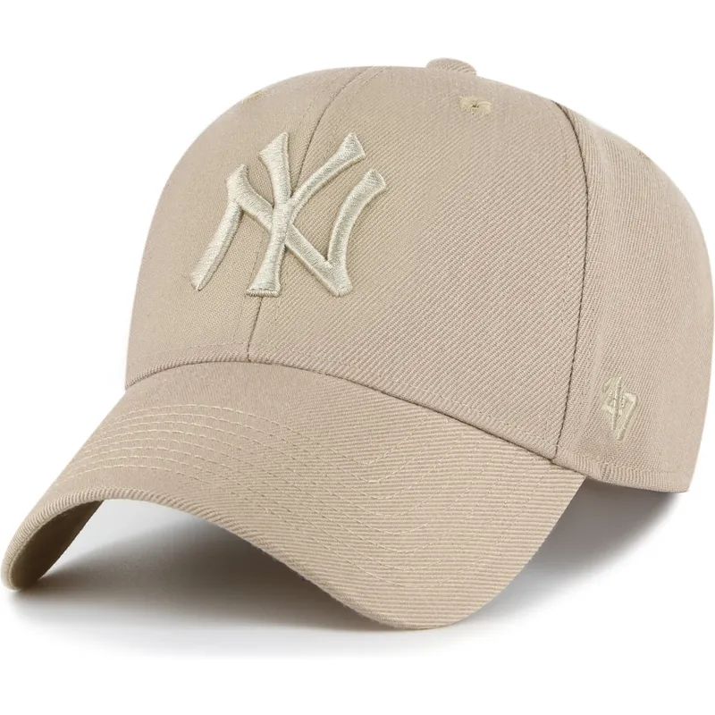 cappellino-curvo-khaki-snapback-con-logo-khaki-mvp-dei-new-york-yankees-mlb-di-47-brand