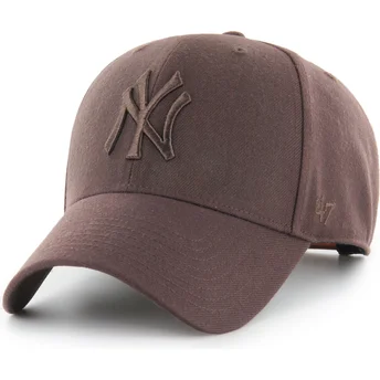 Casquette courbée marron snapback avec logo marron MVP New York Yankees MLB 47 Brand