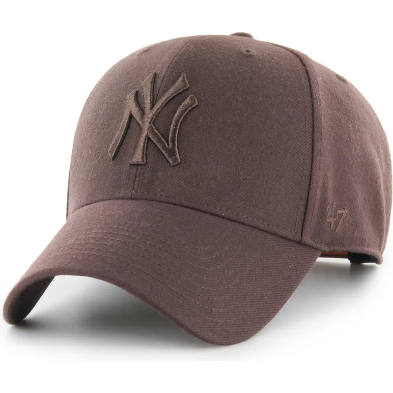 brun-buet-snapback-kasket-med-brunt-mvp-logo-fra-new-york-yankees-mlb-fra-47-brand